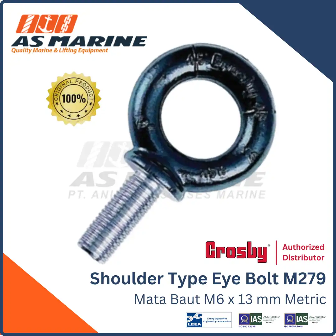 Shoulder Type Eye Bolt M6 x 13 mm Metric M279 CROSBY USA